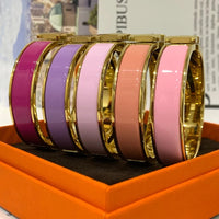 Trend H  Brand Pink Women's Bracelet Luxury Original Jewelry Designer Colorful Enamel Fashion Lover Gift