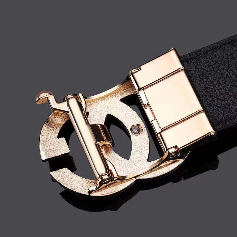 Luxury Brand Designer Leather Strap Automatic Buckle Fashion Belt