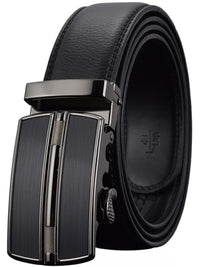 Luxury Automatic Buckle Genuine Leather Strap Black Brown Belt