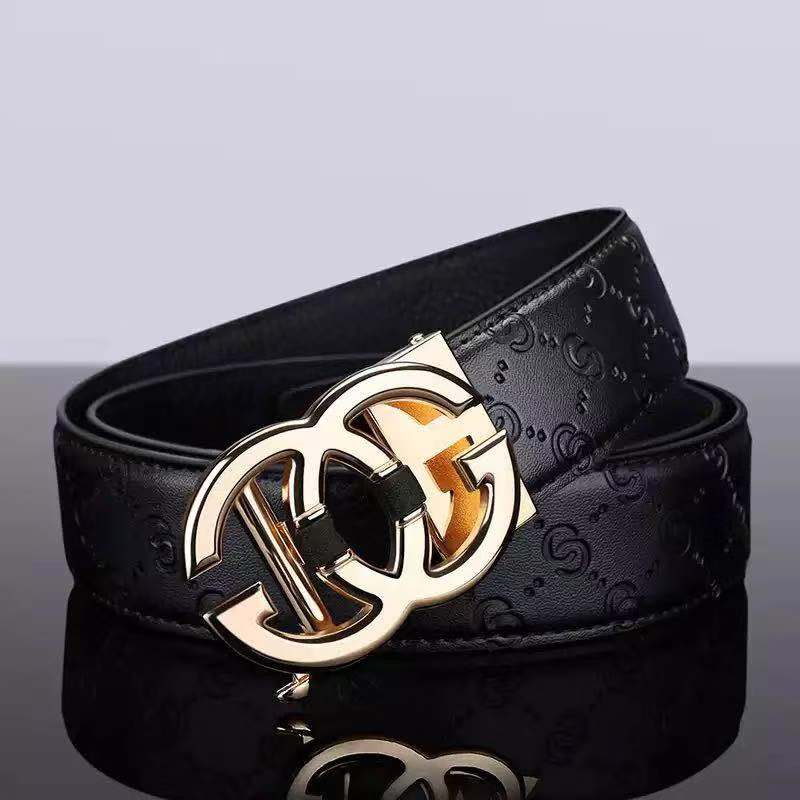 Luxury Brand Designer Leather Strap Automatic Buckle Fashion Belt