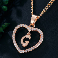 Womens Jewelry Name Initials Heart Pendant Necklace 26 Letters Zircon Love Necklaces Girls Gifts the First Letter Accessories