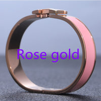 Trend H  Brand Pink Women's Bracelet Luxury Original Jewelry Designer Colorful Enamel Fashion Lover Gift