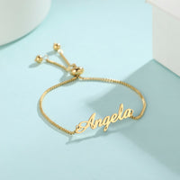 Lemegeton Personalized Custom Name Bracelet For Women Baby Girls Jewelry Gold Color Stainless Steel Adjustable Chain Bracelets