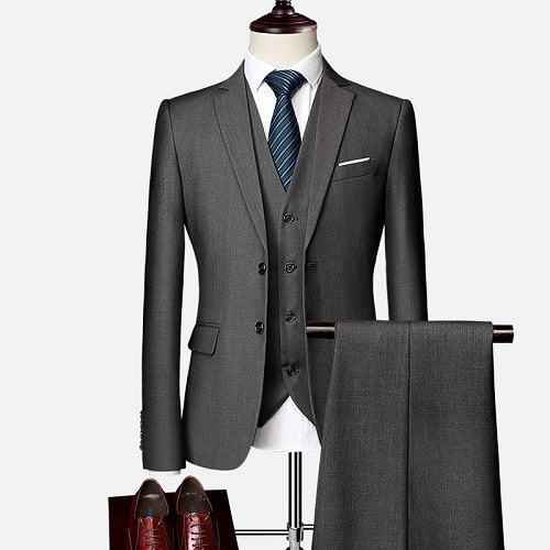 Suit Male 3 Piece Set Business Men's Suits Blazers Large Size Boutique