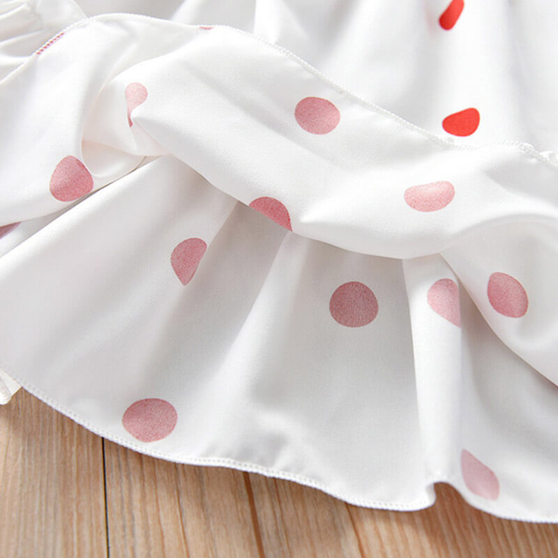 SKU: 327KW3241 Wholesale Girls Fashion Elastic Polka Dot Dress