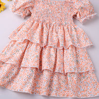 SKU: 327KW3245 Wholesale Girls Fashion Puff Sleeve Floral Dress Min.Order : 1