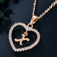 Womens Jewelry Name Initials Heart Pendant Necklace 26 Letters Zircon Love Necklaces Girls Gifts the First Letter Accessories