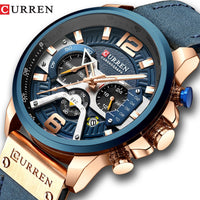 Blue Top Brand Luxury Military Leather Wrist Watch