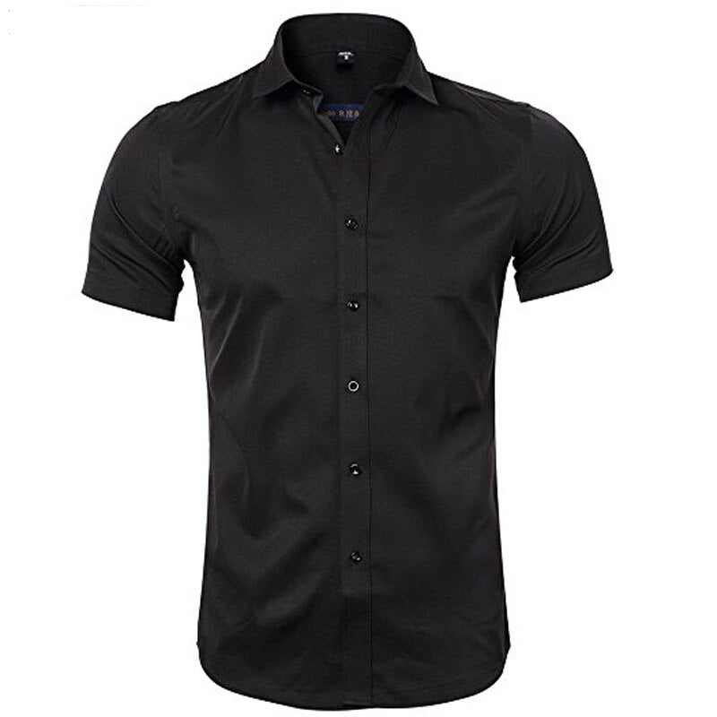 Purple Men's Bamboo Fiber Dress Shirt 2018 Brand New Slim Fit Long Sleeve Chemise Homme Non Iron Easy Care Formal Shirt For Men