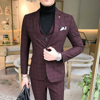 Men Dress Suits British 3Piece Men Wedding Suit New 2021