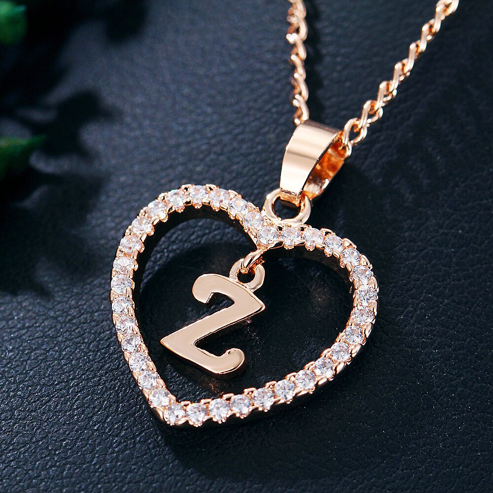 Womens Jewelry Name Initials Heart Pendant Necklace 26 Letters Zircon Love Necklaces Girls Gifts the First Letter Accessories