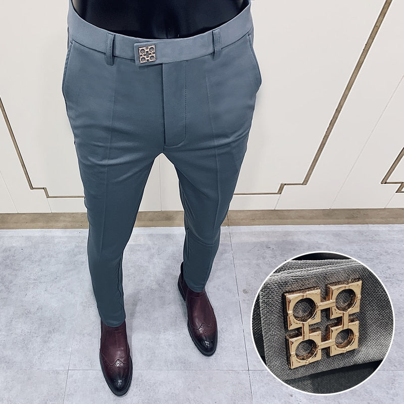 New Men's Suit Fashion Business Casual Slim Dress Pants