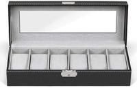 Watch Box, 12 Slots PU Leather Case Organizer with Jewelry Drawer for Storage and Display