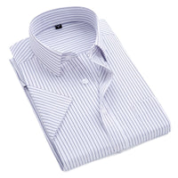 Summer S~8xl men's striped short sleeve dress shirt