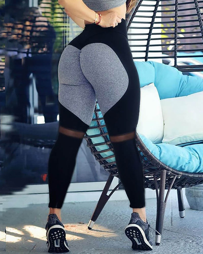 High Waist Colorblock Butt Lifting Yoga Pants