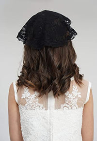 Flowergirl Veils First Communion Veil Lace Floral Edge Veil Headwrap for Grils F5