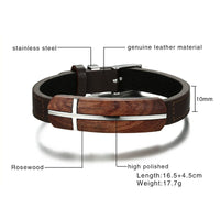 Genuine Rosewood Leather Bracelet for Men Watch