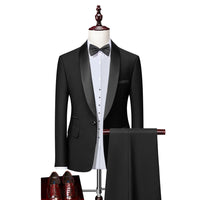 Men Autumn Wedding Party Three Pieces Jacket Trousers Set Large Size 5XL 6XL Male Blazer Coat Pants Vest Fashion Slim Fit Suit