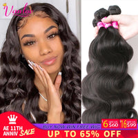 Vanlov Brazilian Body Wave Hair Bundles Natural Black&Jet Black Human Hair Weave Bundles 1/3/4 Piece 8-30” Remy Hair Extensions