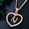 Womens Jewelry Name Initials Heart Pendant Necklace 26 Letters Zircon Love Necklaces Girls Gifts the First Letter Accessories