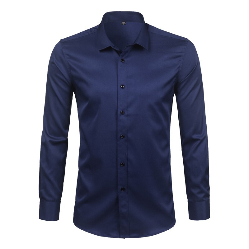 Purple Men's Bamboo Fiber Dress Shirt 2018 Brand New Slim Fit Long Sleeve Chemise Homme Non Iron Easy Care Formal Shirt For Men