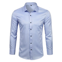 Purple Men's Bamboo Fiber Dress Shirt 2018 Brand New Slim Fit Long Sleeve Chemise Homme Non Iron Easy Care Formal Shirt For Men