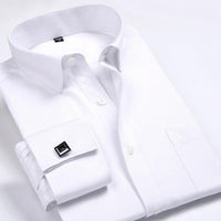 Men's Classic French Cuffs Striped Dress Shirt