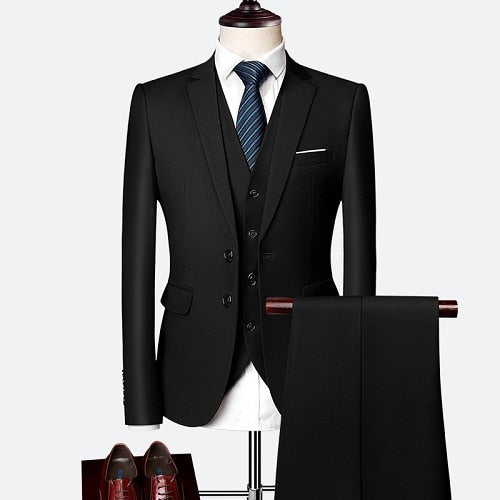 Suit Male 3 Piece Set Business Men's Suits Blazers Large Size Boutique