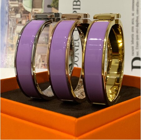 Trend H  Brand Pink Women's Bracelet Luxury Original Jewelry Designer Colorful Enamel Fashion Lover Gift
