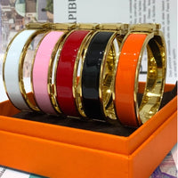 Trend H  Brand Pink Women's Bracelet Luxury Original Jewelry Designer Colorful Enamel Fashion Lover Gift