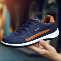 Leather Men Shoes Sneakers Trend Casual Shoe Italian Breathable Leisure Male Sneakers Non-slip Footwear Men Vulcanized Shoes