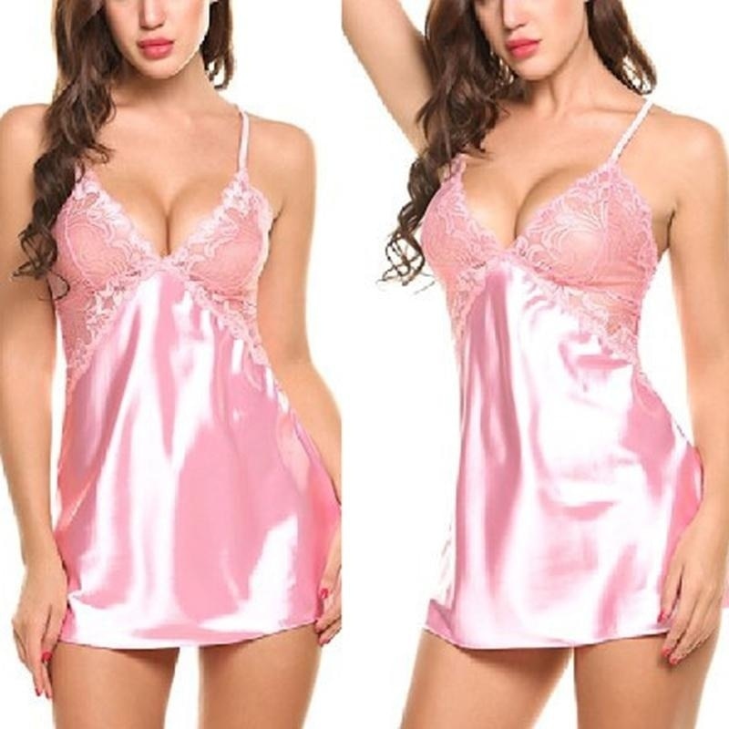 Nightgown Sexy Ladies Underwear Ladies Silk Lace Robe Sexy Dress Women Babydoll Pajamas Nightdress