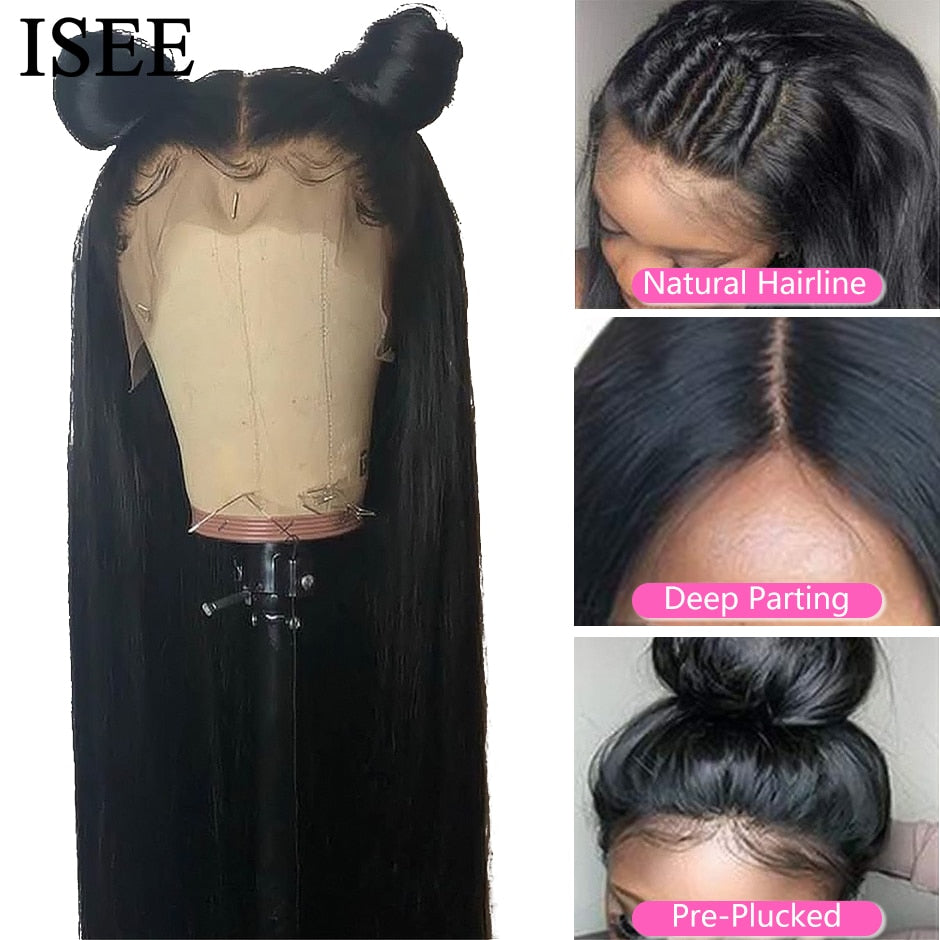 Straight Lace Front Human Hair Closure Wigs