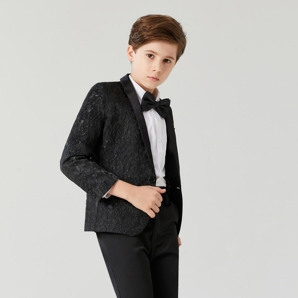 Boy's Casual Suit Blazer  Flower Boy Suit Dress For Wedding Children Formal Blazer Clothes Children's Jacquard suit coat