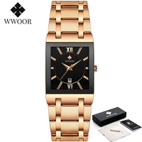 Relogio Masculino Gold Watch Men Square