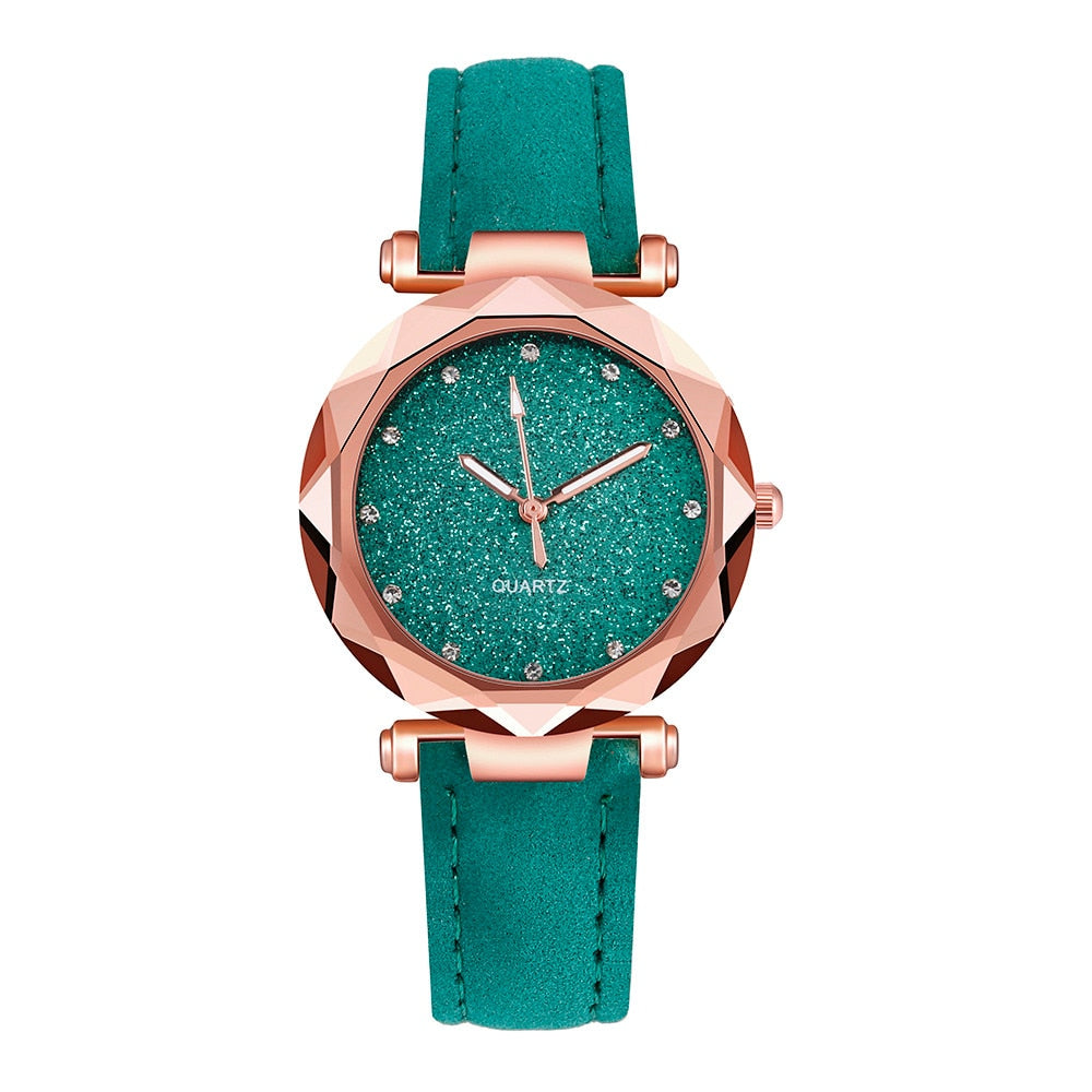 Ladies Rose Gold Quartz Watch Female Belt Watch fashion