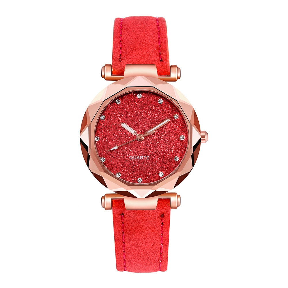 Ladies Rose Gold Quartz Watch Female Belt Watch fashion