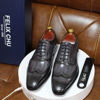 Handmade Mens Wingtip Oxford Shoes\