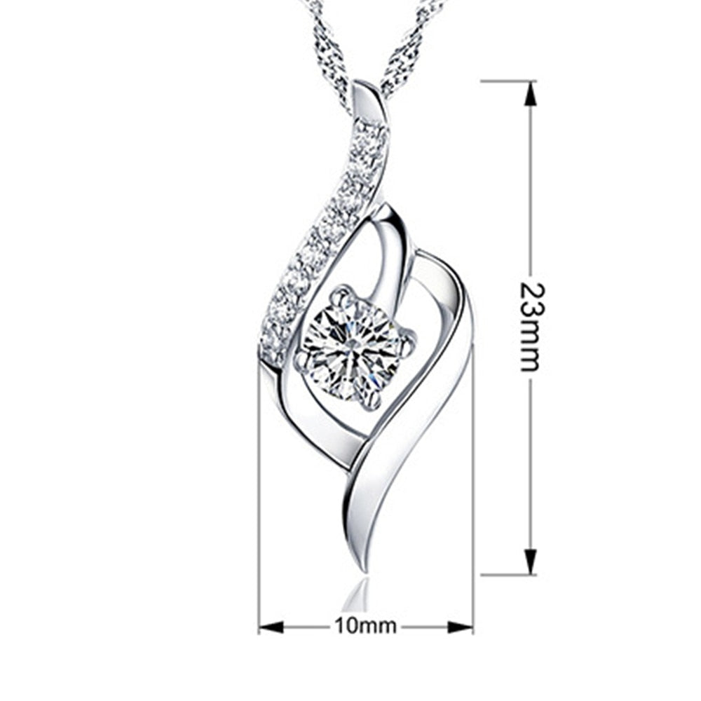 NEHZY 925 Sterling Silver New Woman Fashion Jewelry High Quality Crystal Zircon Heart Pendant Necklace Length 45CM