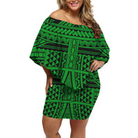 New Design Ladies Polynesian Tribal Print Maxi Off Shoulder Dress Beach Summer Elegant Women Mini Cape Dresses