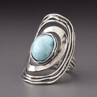 Fashion 925 Sterling Silver Ring Elegant Luxury Natural Blue Turquoise Jewelry Wedding Engagement Party Ring Size 5-11