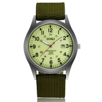 Classic Fashion Sport Men's Watch Military Nylon Band Calendar