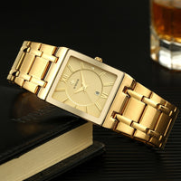 Relogio Masculino Gold Watch Men Square