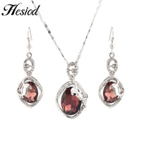 Hesiod Women Austrian Crystal Luxury Alloy Rhinestone Jewelry Sets Necklace Earrings sets