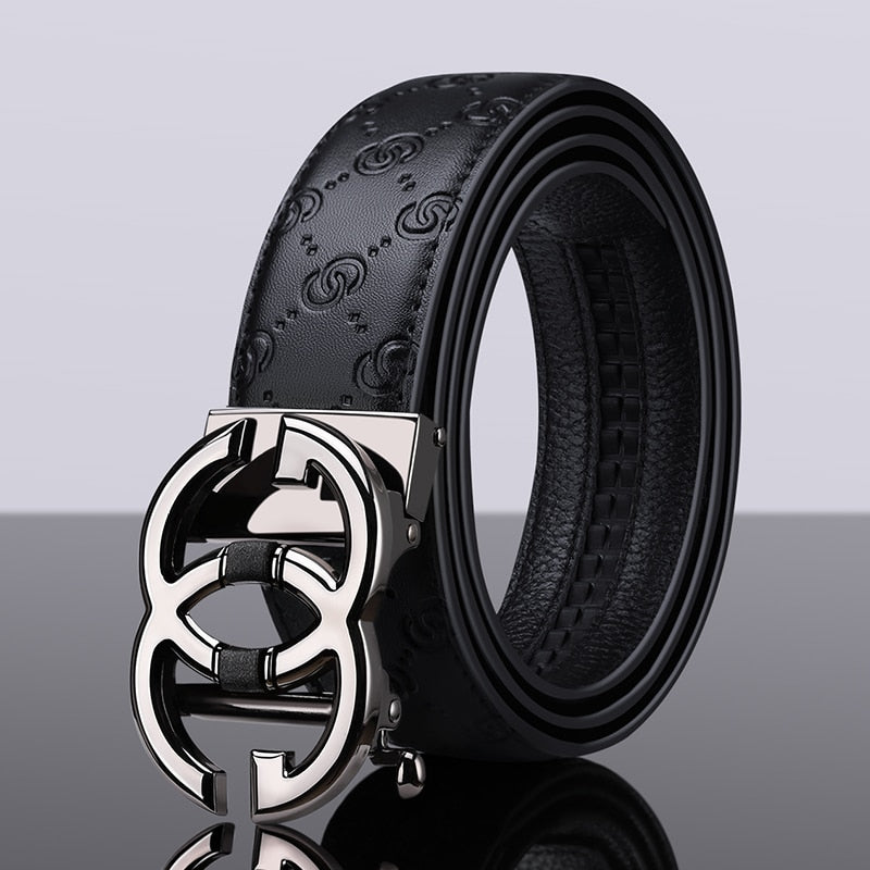 Luxury Brand Designer Leather Strap Automatic Buckle Fashion Belt