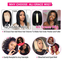 Ali Grace Bob Lace Front Wigs For Women Short Human Hair Bob Closure Wig Natural Hairline Brazilian Straight Lace Front Bob Wigs