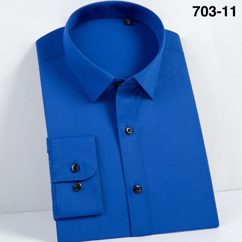 Men's Comfortable - Soft Dress Shirts Long Sleeve Easy-care Shirt