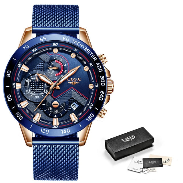 Top Brand Luxury WristWatch Quartz Clock Blue Watch