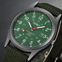 Classic Fashion Sport Men's Watch Military Nylon Band Calendar