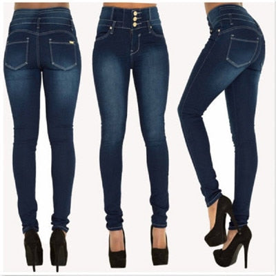 Brand New High Quality Wholesale Woman Denim Pencil Pants Top Brand Stretch Jeans High Waist Pants Women High Waist Jeans